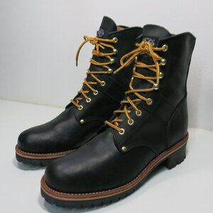 Climate Mens Logger Boots Leather 10" Lace Up Rugged Work Motorcycle Biker Sz 13
